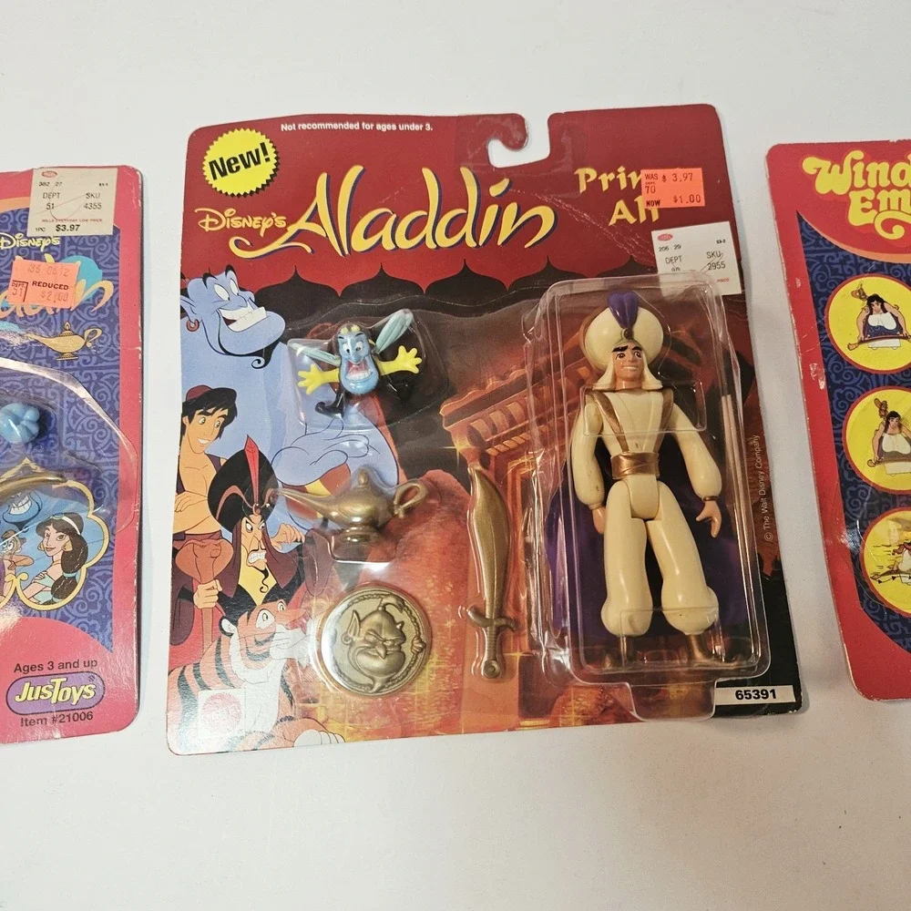 NEW VINTAGE DISNEY'S Aladdin Lot Figures Jasmine Magic Carpet, Prince Ali, Genie